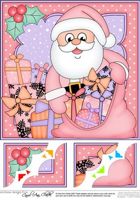8 x 8 Christmas Santa's Sack Scalloped Corner Topper