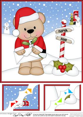 8 x 8 Christmas Livvy Bear's Letter for Santa Corner Topper