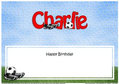 Large Dl Birthday Charlie Football Insert