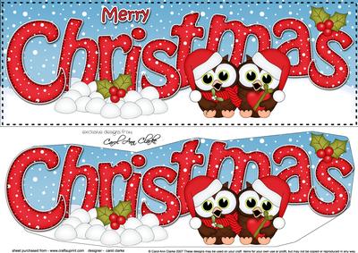 Large Dl Christmas Little Hoot Owls Love 3D Decoupage