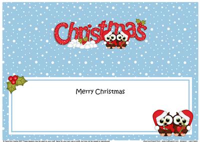 Large Dl Christmas Little Hoot Owls Love Insert