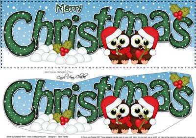 Large Dl Christmas Little Hoot Owls Love 3D Decoupage