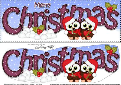 Large Dl Christmas Little Hoot Owls Love 3D Decoupage
