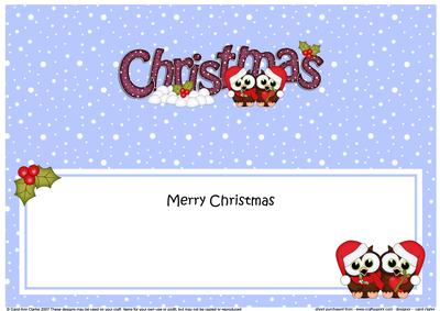 Large Dl Christmas Little Hoot Owls Love Insert