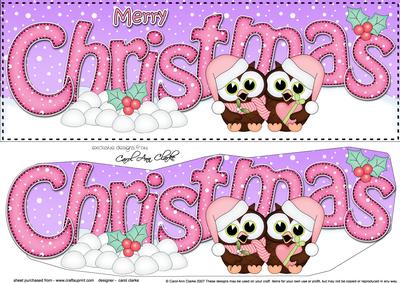 Large Dl Christmas Little Hoot Owls Love 3D Decoupage