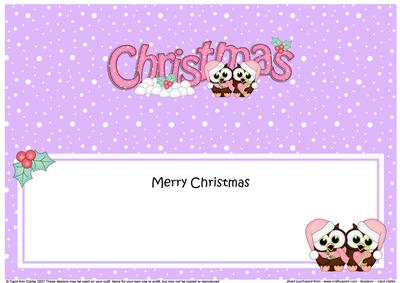 Large Dl Christmas Little Hoot Owls Love Insert