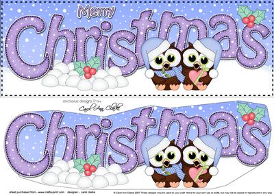 Large Dl Christmas Little Hoot Owls Love 3D Decoupage