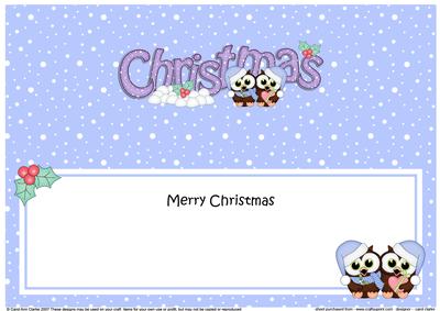 Large Dl Christmas Little Hoot Owls Love Insert