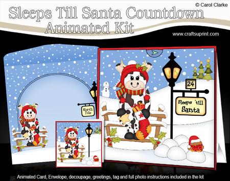 3D Christmas Billy Bull Sleeps Till Santa Countdown Card