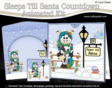 3D Christmas Billy Bull Sleeps Till Santa Countdown Card