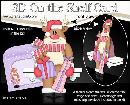 3D on the Shelf Card Kit - Christmas Rudolph's Presents