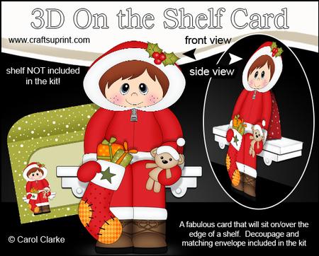 3D on the Shelf Card Kit - Little Christmas Eskimo Boy