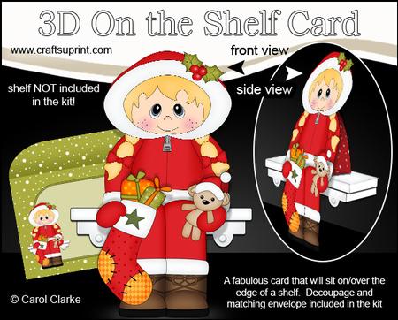 3D on the Shelf Card Kit - Little Christmas Eskimo Girl