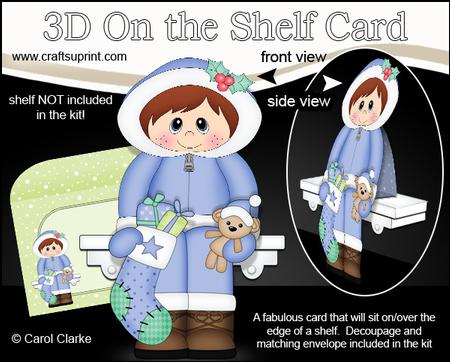 3D on the Shelf Card Kit - Little Christmas Eskimo Boy