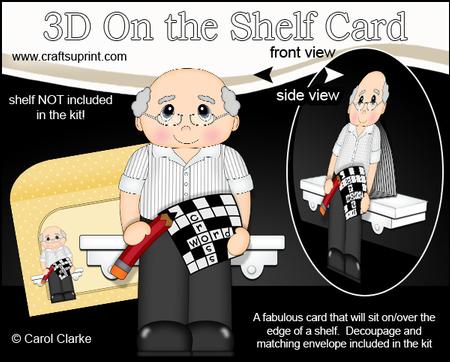 3D on the Shelf Card Kit - Crossword Old Man Cade
