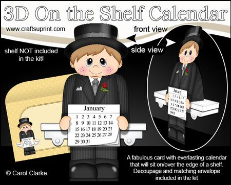 3D on the Shelf Everlasting Calendar Kit - Young Man Arran
