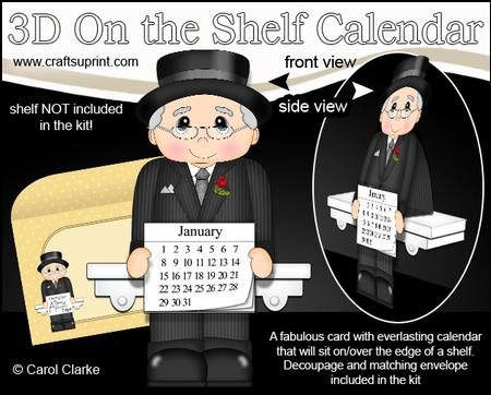 3D on the Shelf Everlasting Calendar Kit - Old Man Dudley
