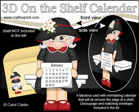 3D on the Shelf Everlasting Calendar Kit - Old Lady Rhona