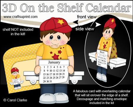 3D on the Shelf Everlasting Calendar Kit - Young Boy Boyd