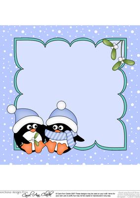 8 x 8 Christmas Penguin Love Insert