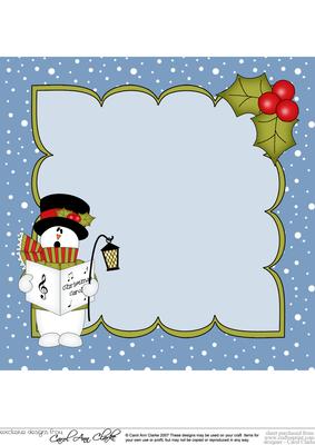 8 x 8 Christmas Carol Singing Snowman Rio Insert