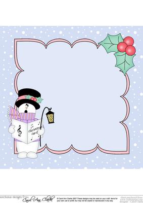 8 x 8 Christmas Carol Singing Snowman Rio Insert