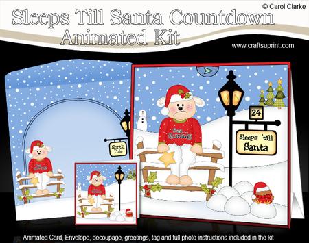 3D Christmas Baa Humbug Lamb Sleeps Til Santa Countdown Card