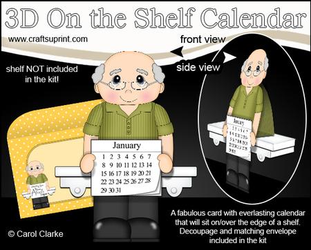 3D on the Shelf Everlasting Calendar Kit - Old Man Mason