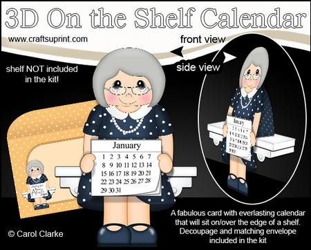 3D on the Shelf Everlasting Calendar Kit - Old Lady Peggy