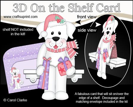 3D on the Shelf Card Kit - Little Christmas Labrador Dog