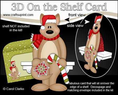 3D on the Shelf Card Kit - Little Christmas Kangaroo