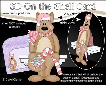 3D on the Shelf Card Kit - Little Christmas Kangaroo