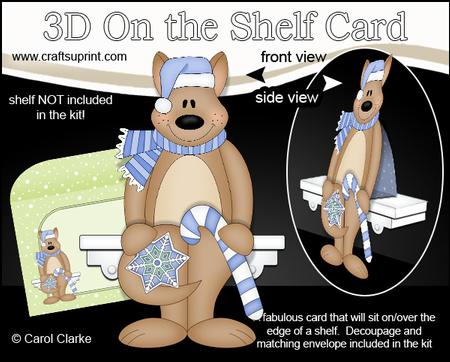 3D on the Shelf Card Kit - Little Christmas Kangaroo