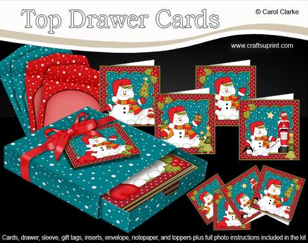 3D Christmas Snowman Oli Top Drawer Cards Bumper Kit