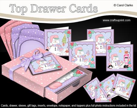3D Christmas Snowman Oli Top Drawer Cards Bumper Kit