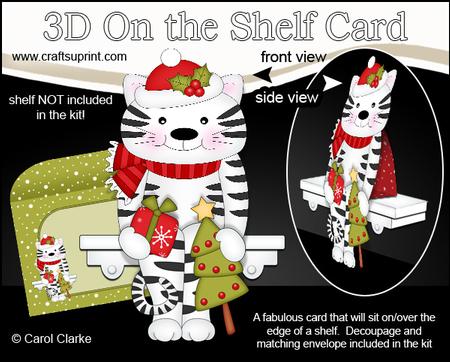 3D on the Shelf Card Kit - Little Christmas Cat Muffin