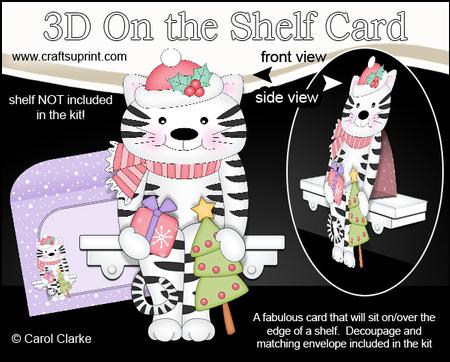 3D on the Shelf Card Kit - Little Christmas Cat Muffin