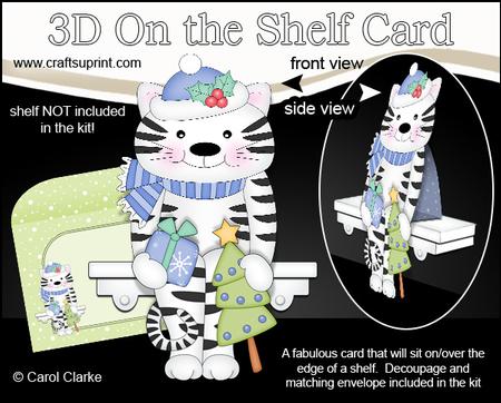3D on the Shelf Card Kit - Little Christmas Cat Muffin