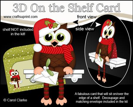 3D on the Shelf Card Kit - Christmas Little Hoot Owl
