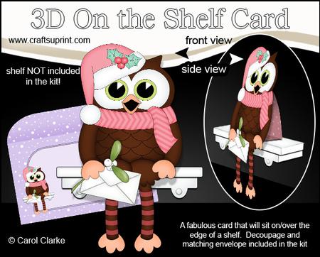 3D on the Shelf Card Kit - Christmas Little Hoot Owl