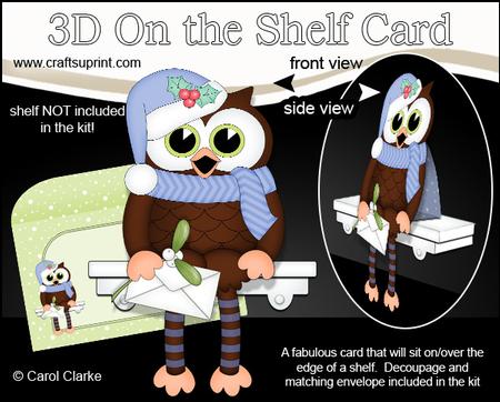 3D on the Shelf Card Kit - Christmas Little Hoot Owl