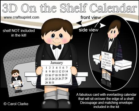 3D on the Shelf Everlasting Calendar Kit - Scotsman Blair