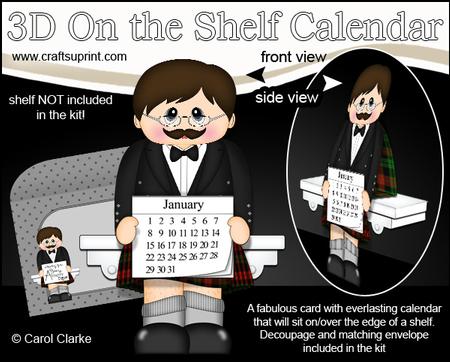3D on the Shelf Everlasting Calendar Kit - Scotsman Alick