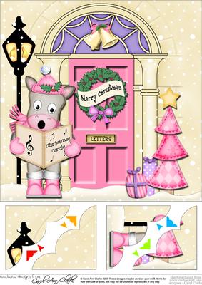 8 x 8 Gigi Horse Christmas Door Scalloped Topper