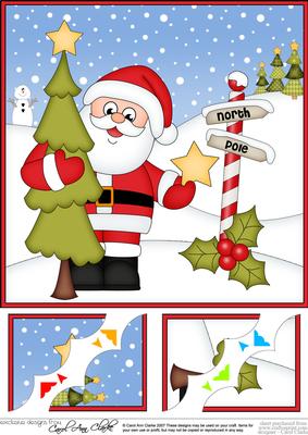 8 x 8 Christmas Santa's Tree Corner Topper