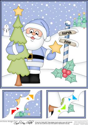 8 x 8 Christmas Santa's Tree Corner Topper