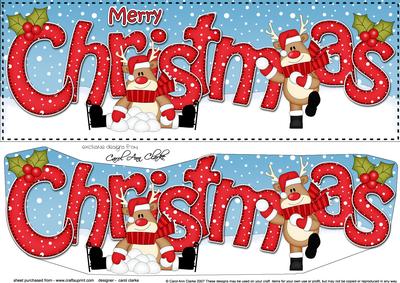 Large Dl Christmas Rudolph Snowball Fun 3D Decoupage