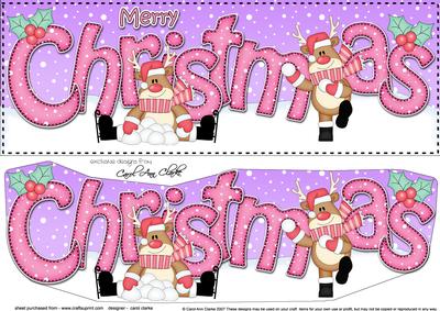 Large Dl Christmas Rudolph Snowball Fun 3D Decoupage