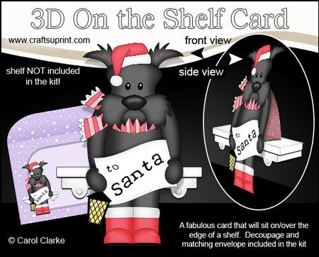 3D on the Shelf Card Kit - Little Christmas Scottie Dog