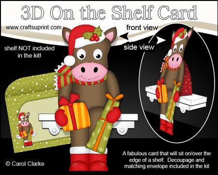 3D on the Shelf Card Kit - Little Christmas Gigi Horse